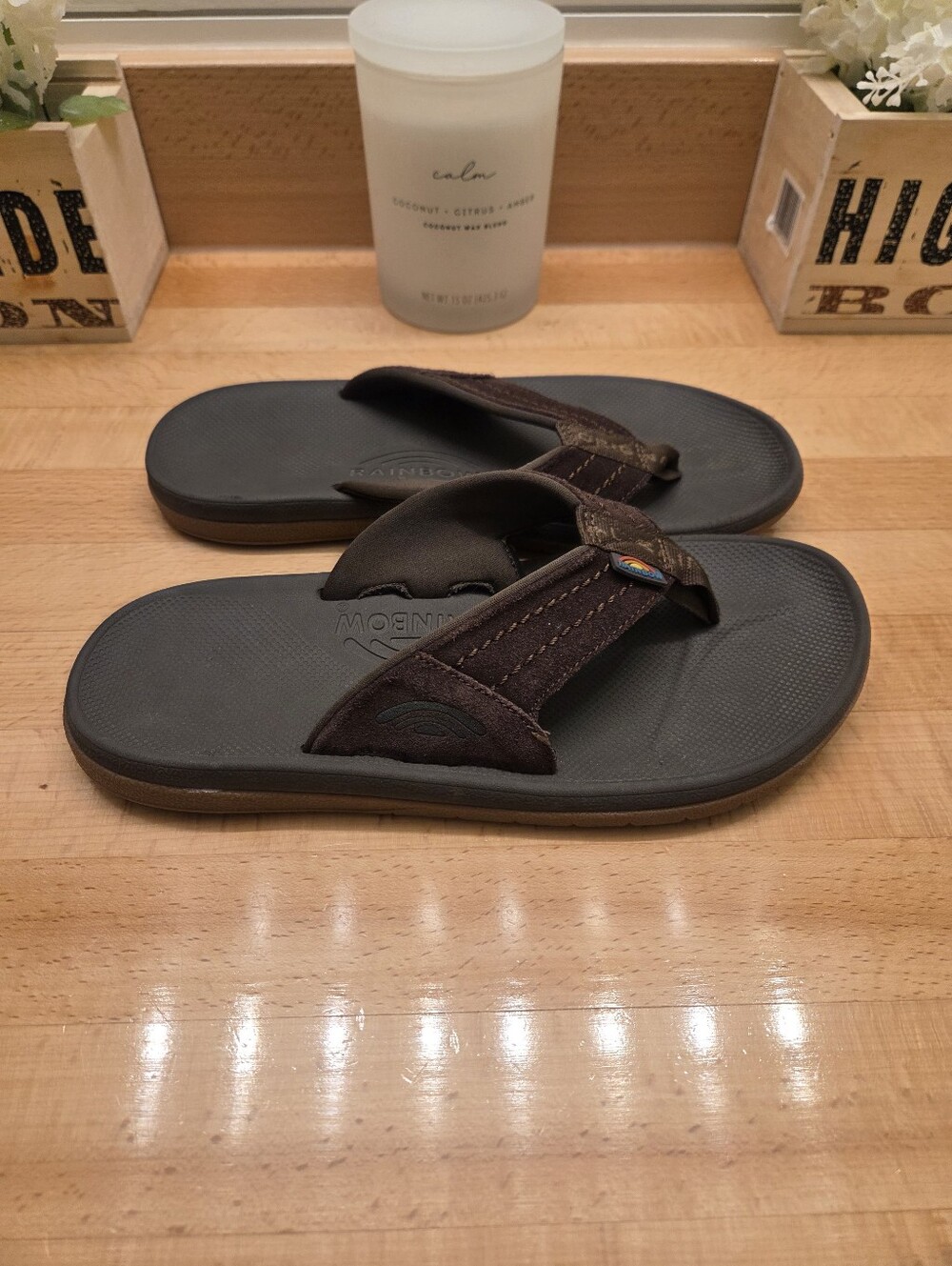 Rainbow Men's East Cape Sandals Brown Suede Size 8